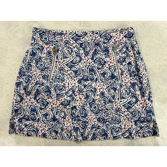 Lilly Pulitzer Marigold Skort Women's Size 2 Indigo Star Crush Skirt Nautical